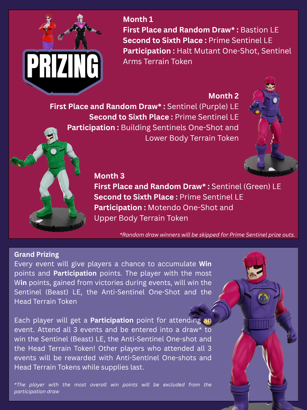 Heroclix Sentintel Strike OP Month 1 - November 23rd