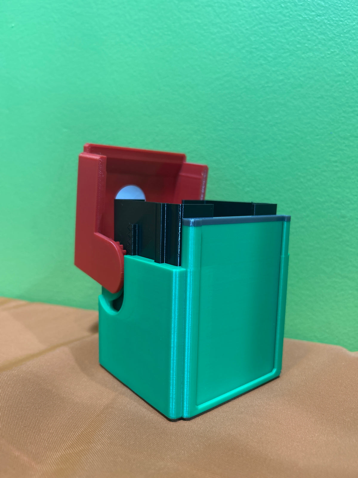 Deck Box- 3D printed- 100 Sleeved- Green and Red