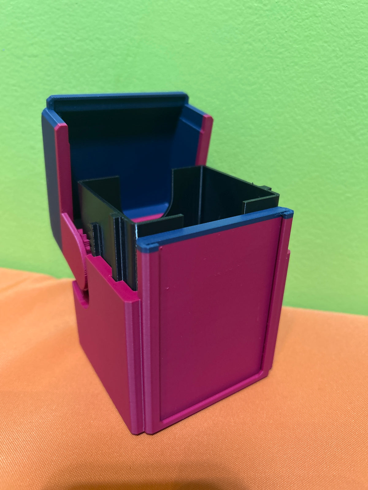 Deck Box- 3D printed- 100 Sleeved- Magenta and Purple