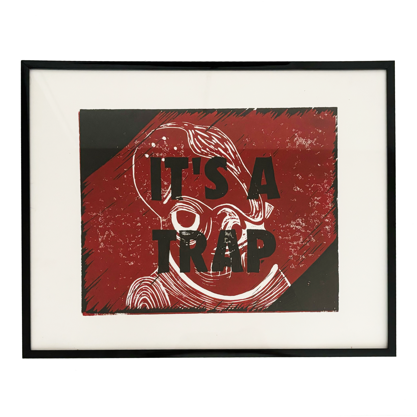 Linogravure - Amiral Ackbar - encadrée