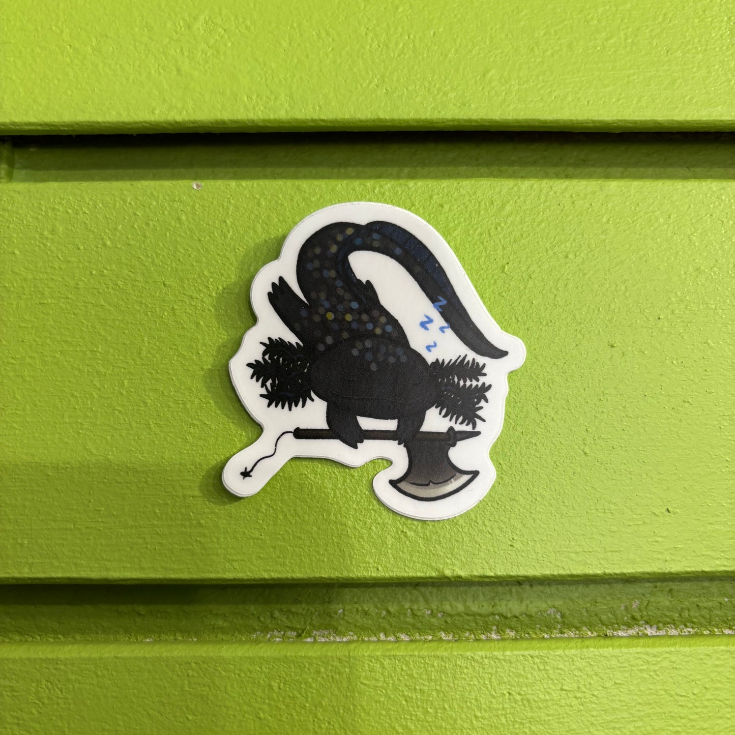 Axolotl noir (autocollant) - Becky McKercher