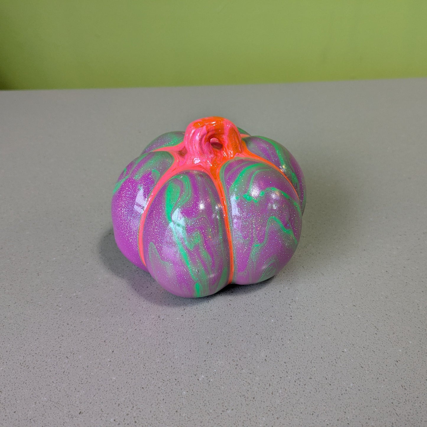 Paint Poured Pumpkin (Large)