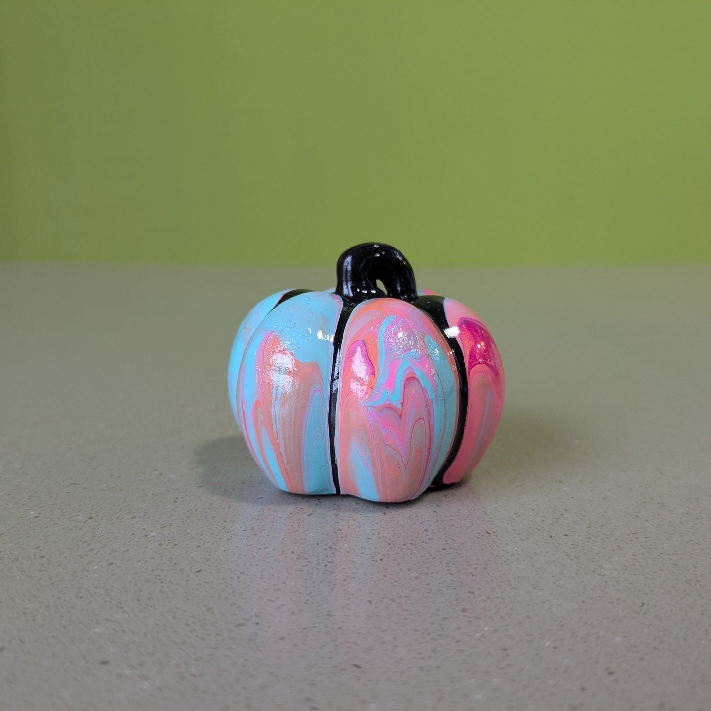 Paint Poured Pumpkin (Small)