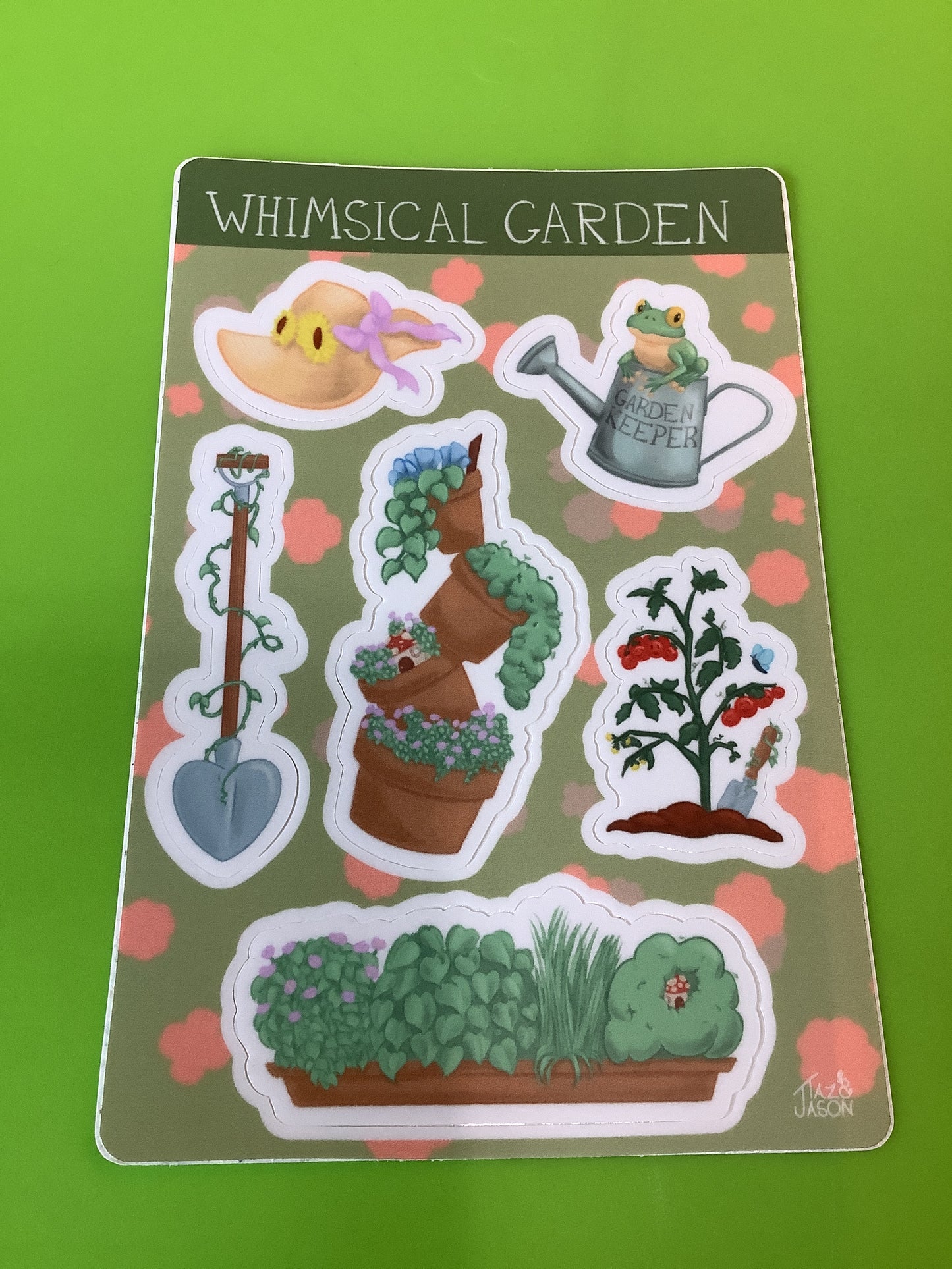 Whimsical Garden Sticker Sheet - Taz and Jason