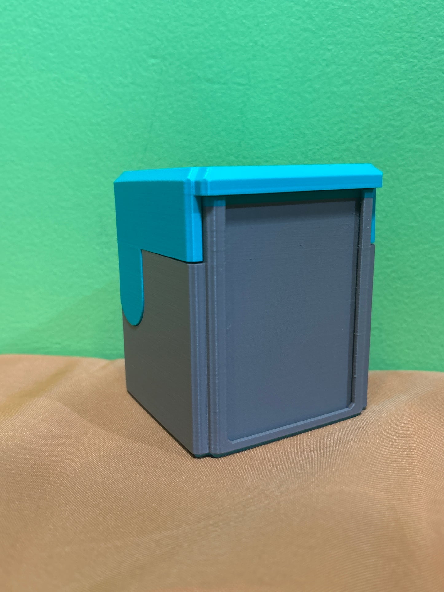 Deck Box- 3D printed- 100 Sleeved- Teal and Brown