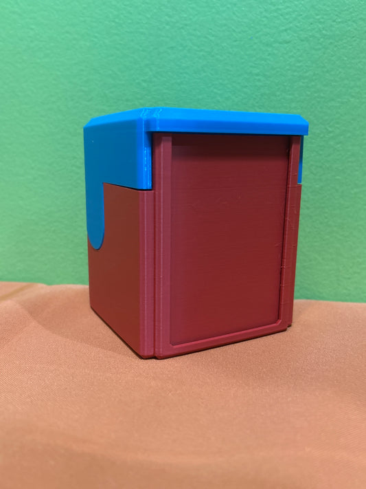 Deck Box- 3D printed- 100 Sleeved- Blue and Red