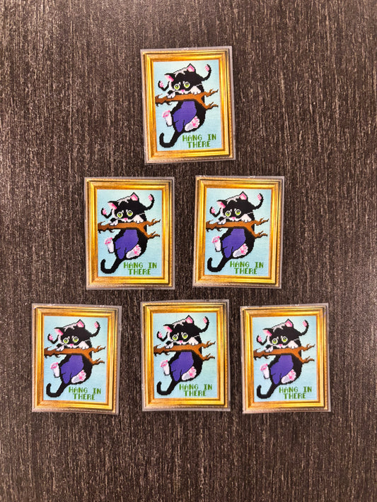 Hang in there Displacer kitten sticker
