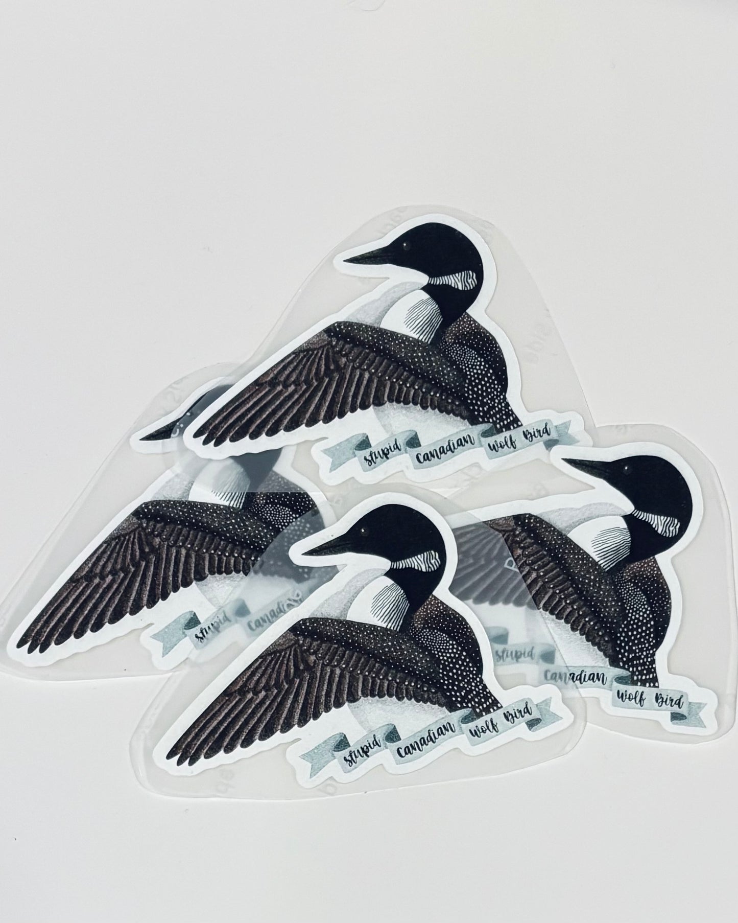 Stupid Canadian Wolf Bird Sticker